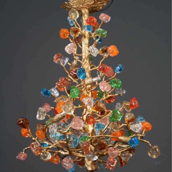 Gold Leaf Glass Chandelier - 图片 5