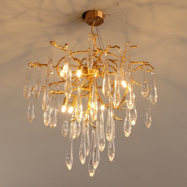 Tree Branch Copper Glass Chandelier - 图片 5