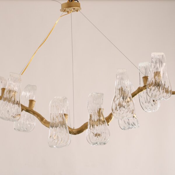 H40CM Adjustable Chandelier Glass Copper - 图片 5