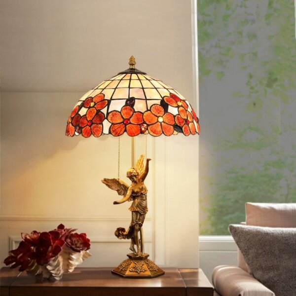 Red Flower Pastoral Shell LED Table Light - Image 5