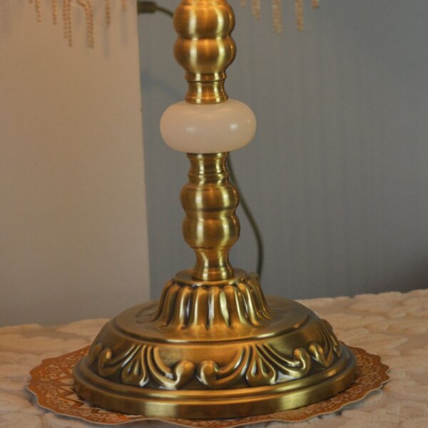 Victorian Copper Fabric Tassel LED Table Lamp - Image 5