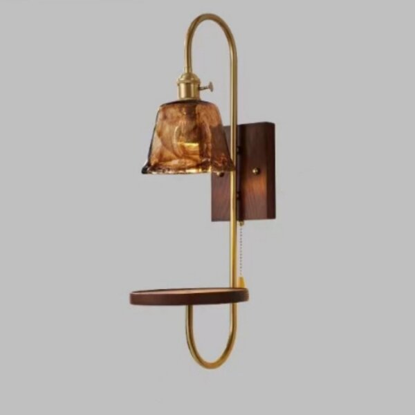 Nordic Retro Wood LED Metal Ceramic Wall Lamp - Image 5
