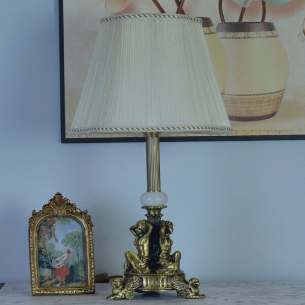 H52CM Antique Copper Fabric Table Light - Image 5