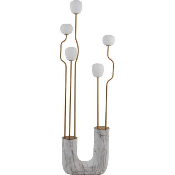 U-Shaped Glass Metal Black White Floor Light - Image 6