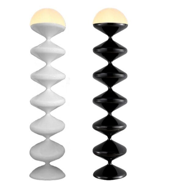 E27 Black White H121cm Hardware Acrylic Floor Light - Image 6