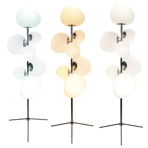 7 Head Egg H165cm Iron White Black Floor Lamp - Image 6