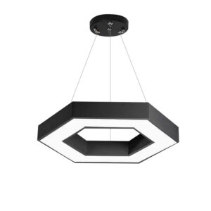 Black White Hexagon Pendant Light