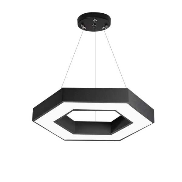 Black White Hexagon Pendant Light