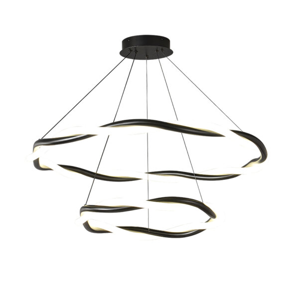 Ring Black White Silicone Pendant Lamp - 图片 6
