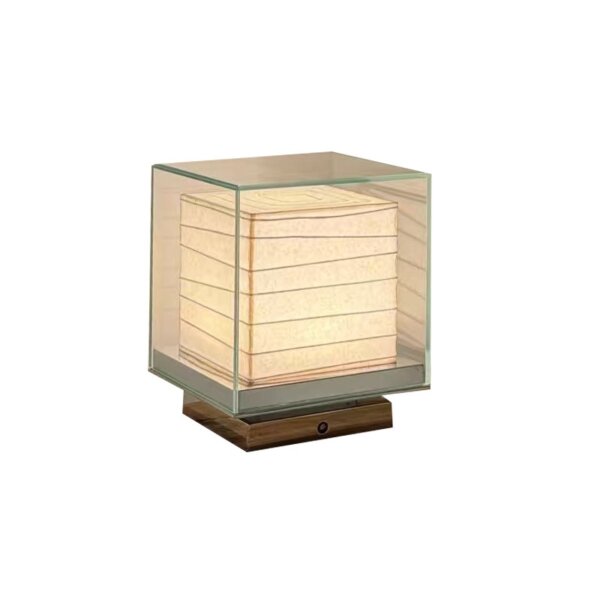 Rice Paper Hardware Glass Wall Lamp - 图片 6