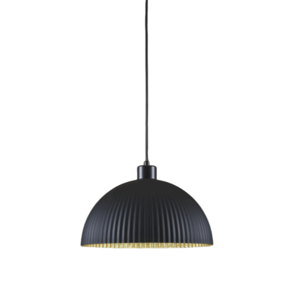 Vertical Striped Iron Black Pendant Lamp - 图片 6