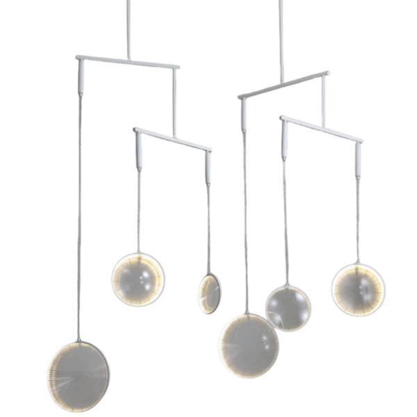 Body Rotated Freely Glass Lens Hardware Pendant Light - 图片 6