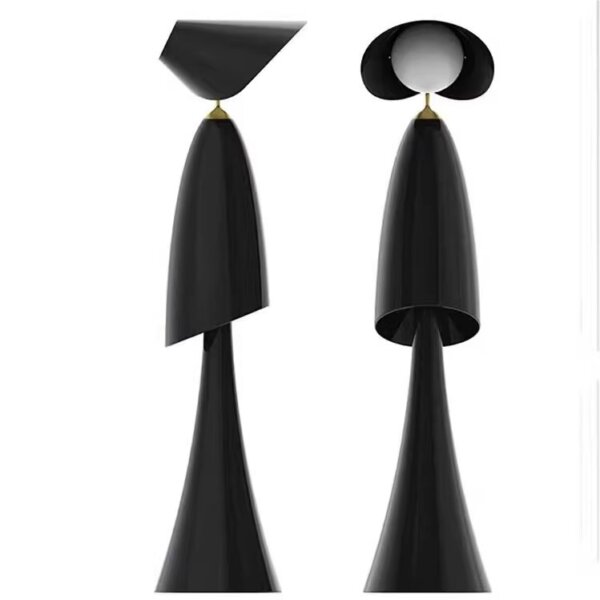 H170cm Art Black Iron PE Floor Light - 图片 6