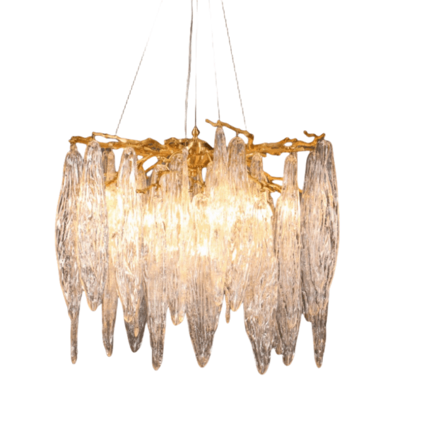 All Copper Branches Glass Leaf Chandelier - 图片 6
