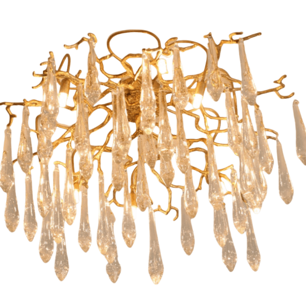 Crystal Brass Frame Chandelier Lamp - 图片 6