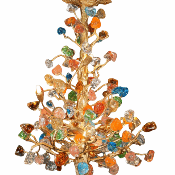 Gold Leaf Glass Chandelier - 图片 6