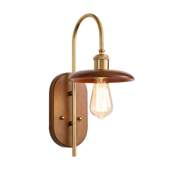 E27 Modern Nordic Wood Iron Wall Lamp - Image 5