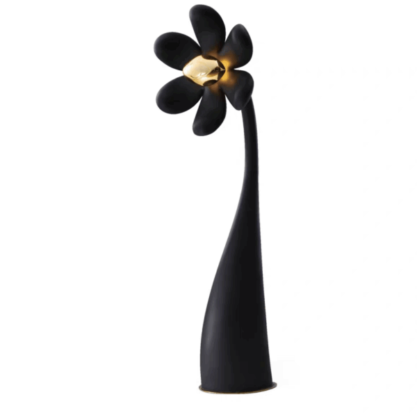 H165cm Flower Resin E27 Black Floor Light - Image 6