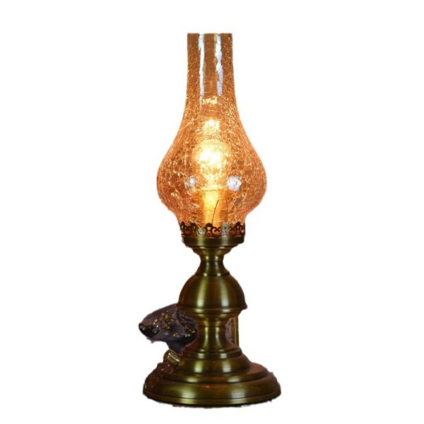 Retro Metal Electric Glass Flame Table Lamp - Image 6