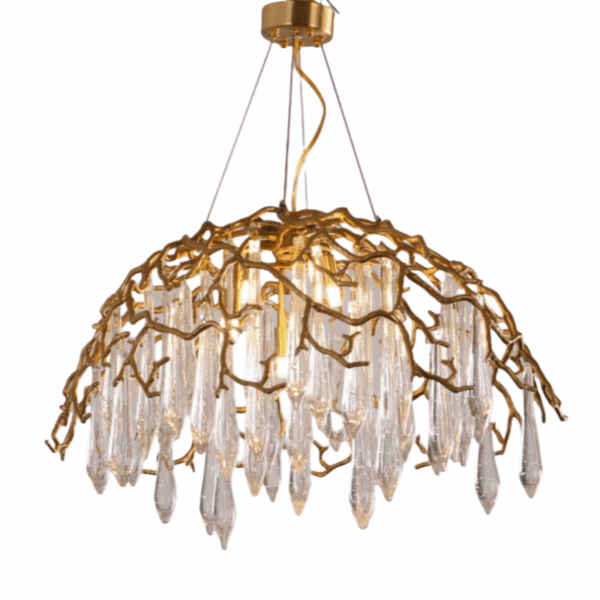 D60CM Glass Chandelier Copper Brass - 图片 6
