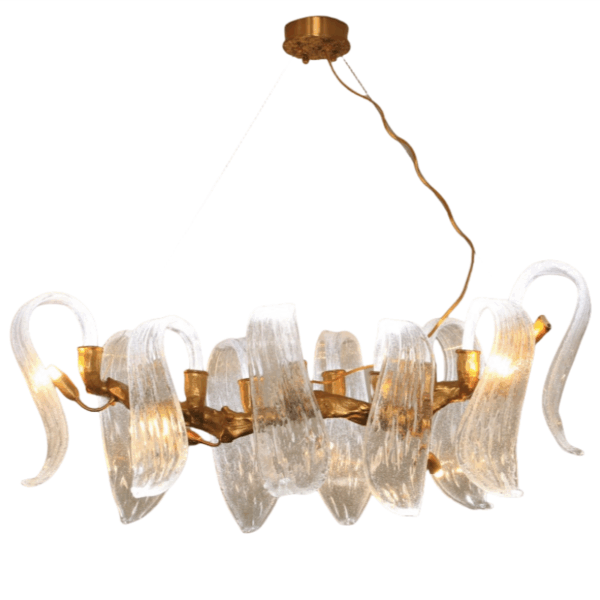 H40CM Adjustable Chandelier Glass Copper - 图片 6