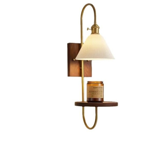 Nordic Retro Wood LED Metal Ceramic Wall Lamp - Image 6