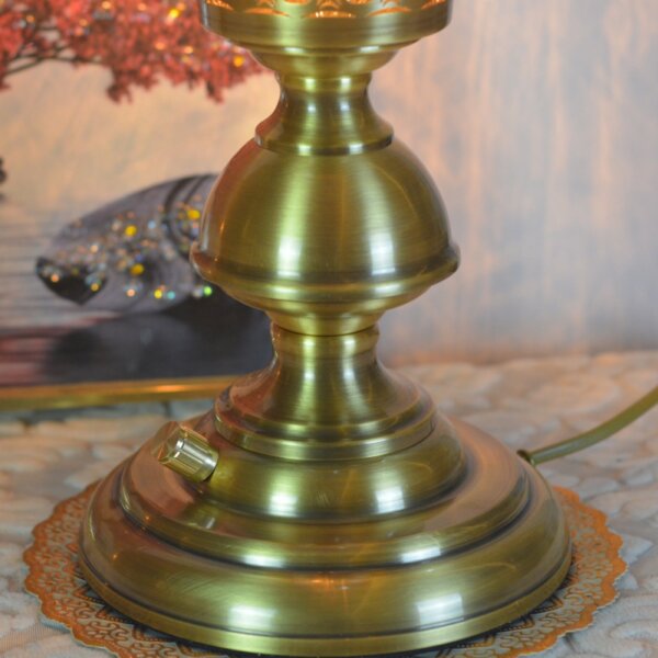 Retro Metal Electric Glass Flame Table Lamp - Image 7