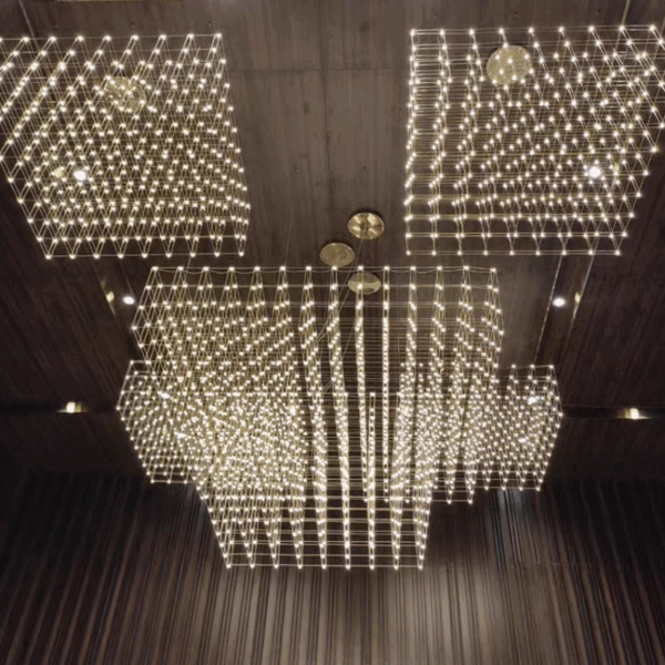 Large LED Stainless Steel Crystal Chandelier - 图片 8