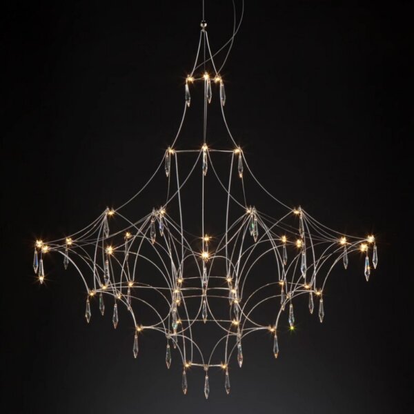 Large LED Stainless Steel Crystal Chandelier - 图片 9
