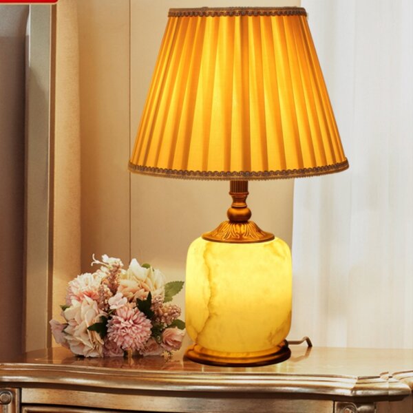 European Art Ceramic Marble LED Table Lamp - Image 2