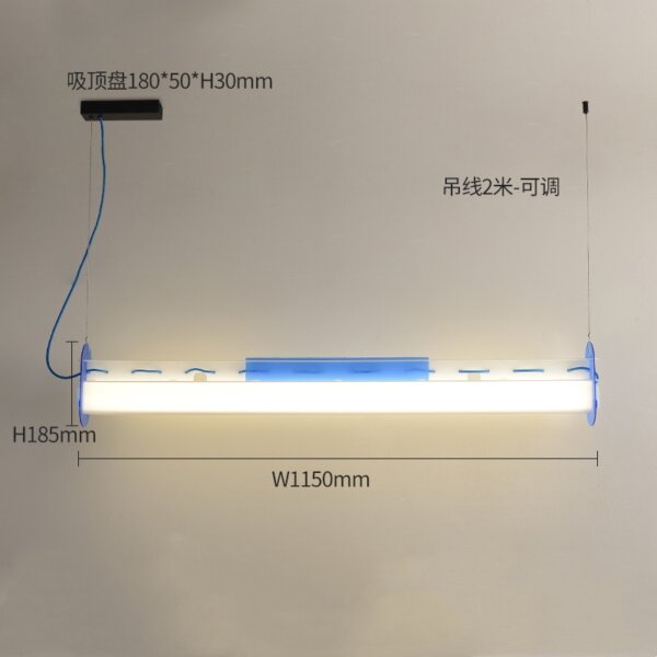 H19cm Black Blue Pink Acrylic LED Pendant Light - 图片 7