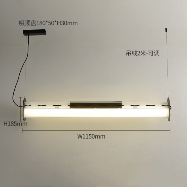 H19cm Black Blue Pink Acrylic LED Pendant Light - 图片 8