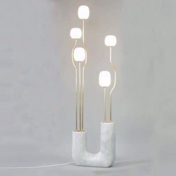 U-Shaped Glass Metal Black White Floor Light - Image 7