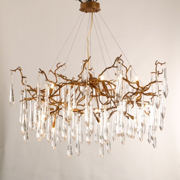 Crystal LED Chandelier Copper Light - 图片 7