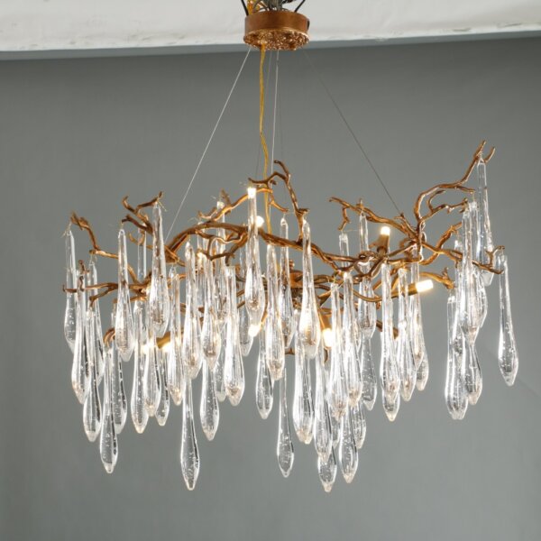 Crystal LED Chandelier Copper Light - 图片 9