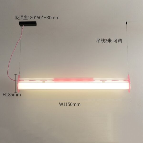 H19cm Black Blue Pink Acrylic LED Pendant Light - 图片 9