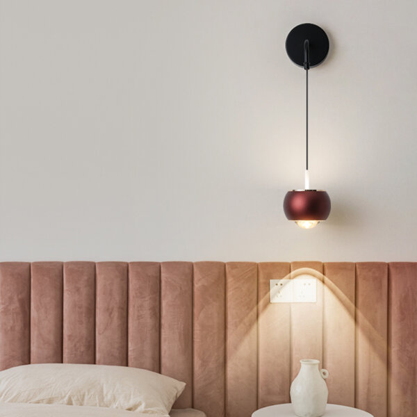 LED Black Ball Lens Wall Lamp - 图片 2
