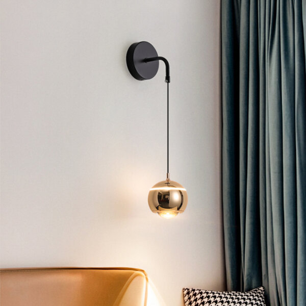 D10cm Round Ball Aluminum Wall Light - 图片 2