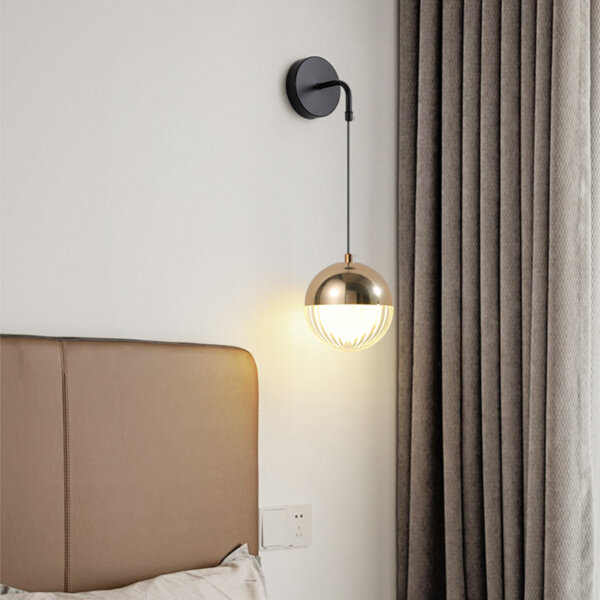 D12cm Black Iron Acrylic Wall Light - 图片 2