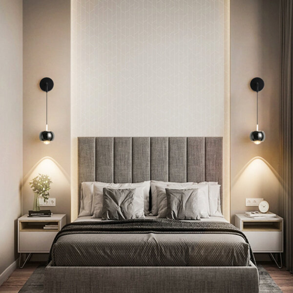 LED Black Ball Lens Wall Lamp - 图片 3