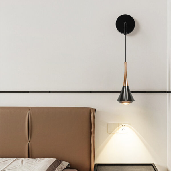H23cm Black Cone Lens Wall Lamp - 图片 3