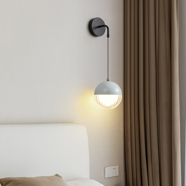 D12cm Black Iron Acrylic Wall Light - 图片 3