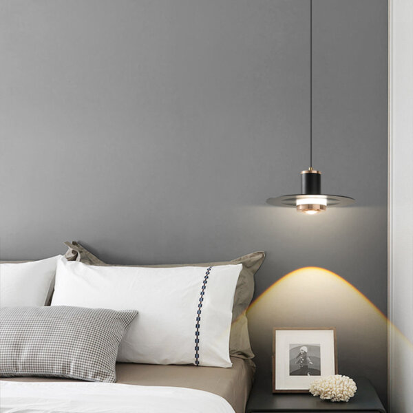 D24CM Black Flying Saucer Pendant Lamp - 图片 4