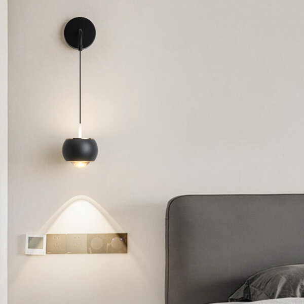 LED Black Ball Lens Wall Lamp - 图片 5