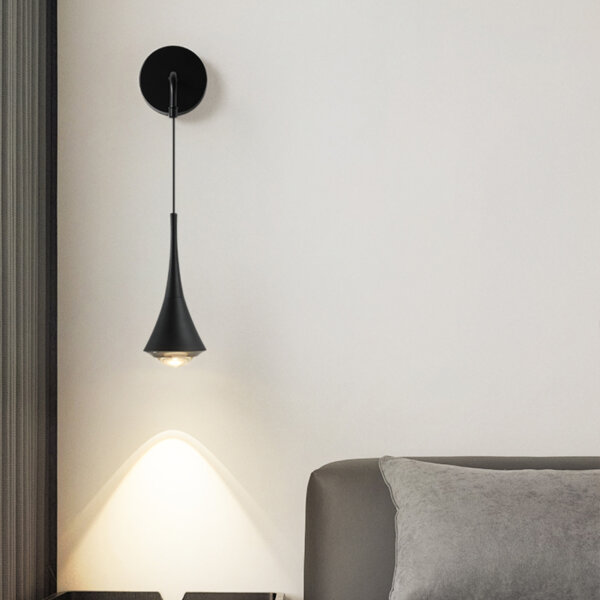 H23cm Black Cone Lens Wall Lamp - 图片 4