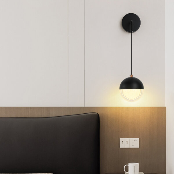 D12cm Black Iron Acrylic Wall Light - 图片 5