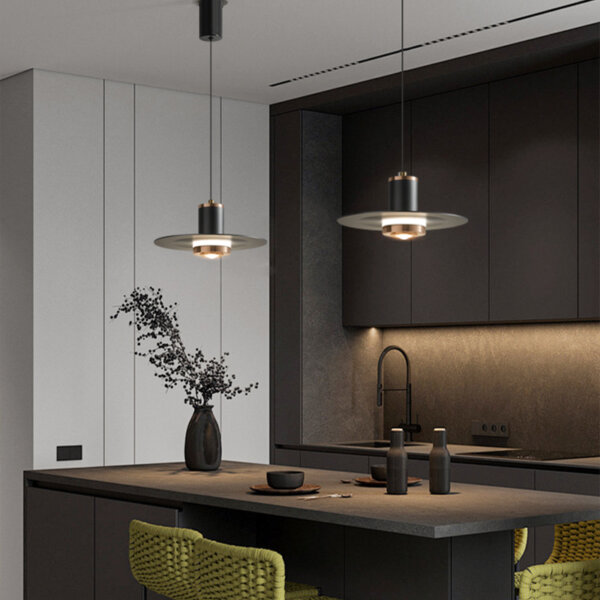D24CM Black Flying Saucer Pendant Lamp - 图片 5