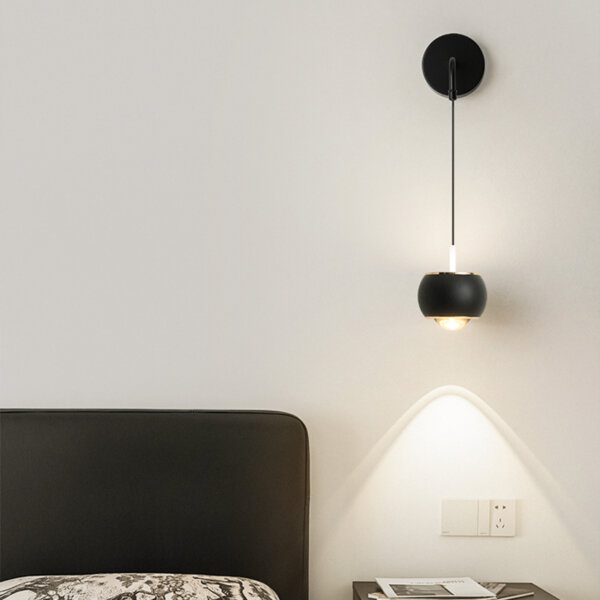 LED Black Ball Lens Wall Lamp - 图片 7