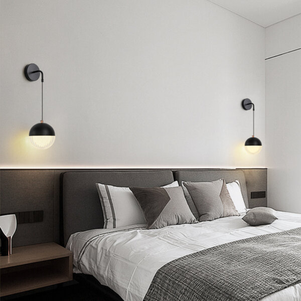 D12cm Black Iron Acrylic Wall Light - 图片 8