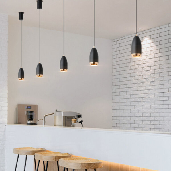 D6CM White Black Blue Red Gray Acrylic Pendant Light - 图片 8